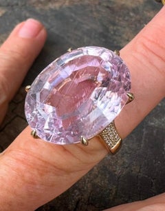 14kt Pink Kunzite & diamond ring