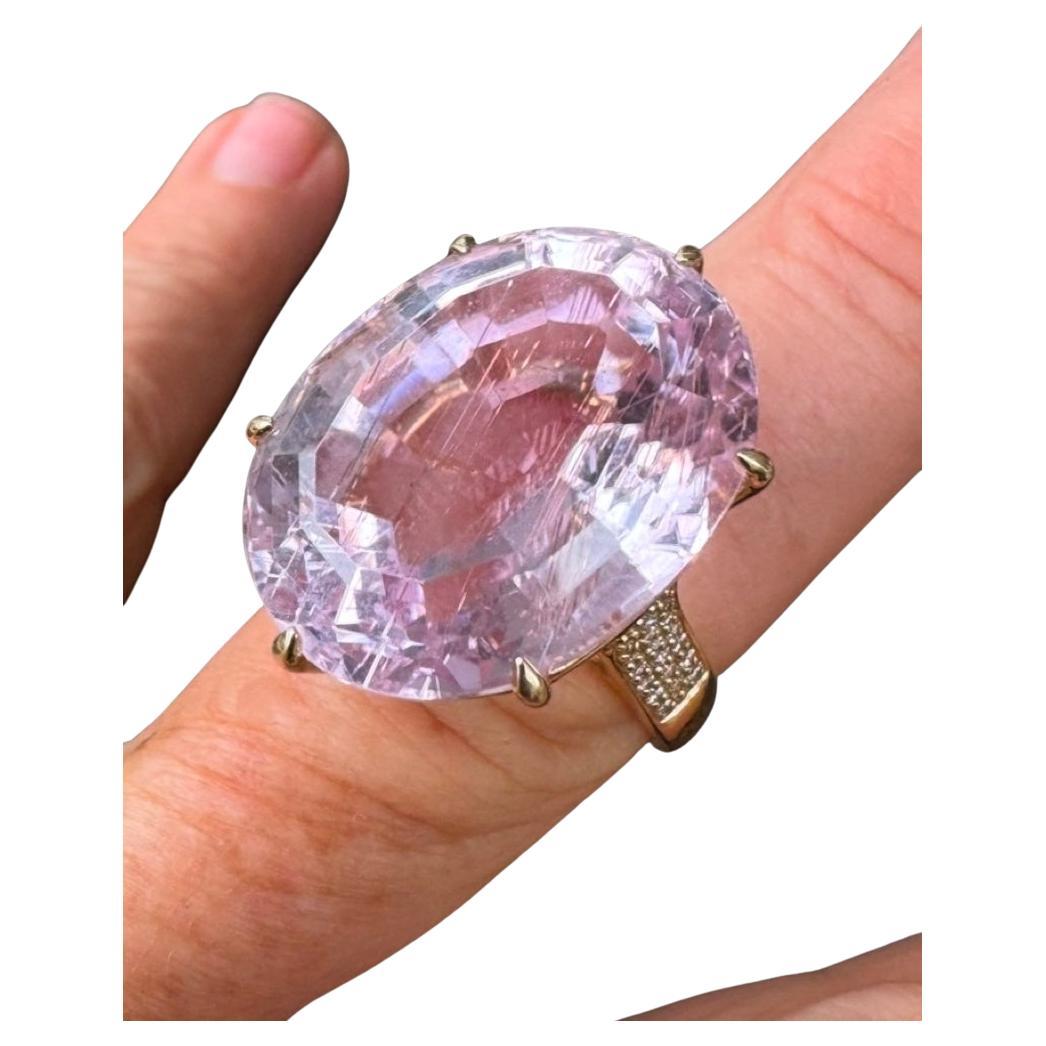 14kt Pink Kunzite & diamond ring For Sale