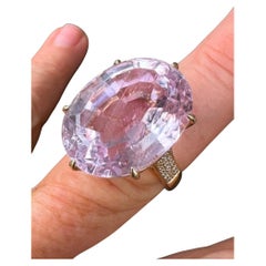 14kt Pink Kunzite & diamond ring