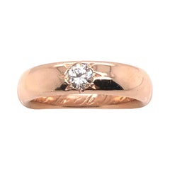 Antique 14kt Rose Gold .23carat Diamond Gypsy Set Star Ring