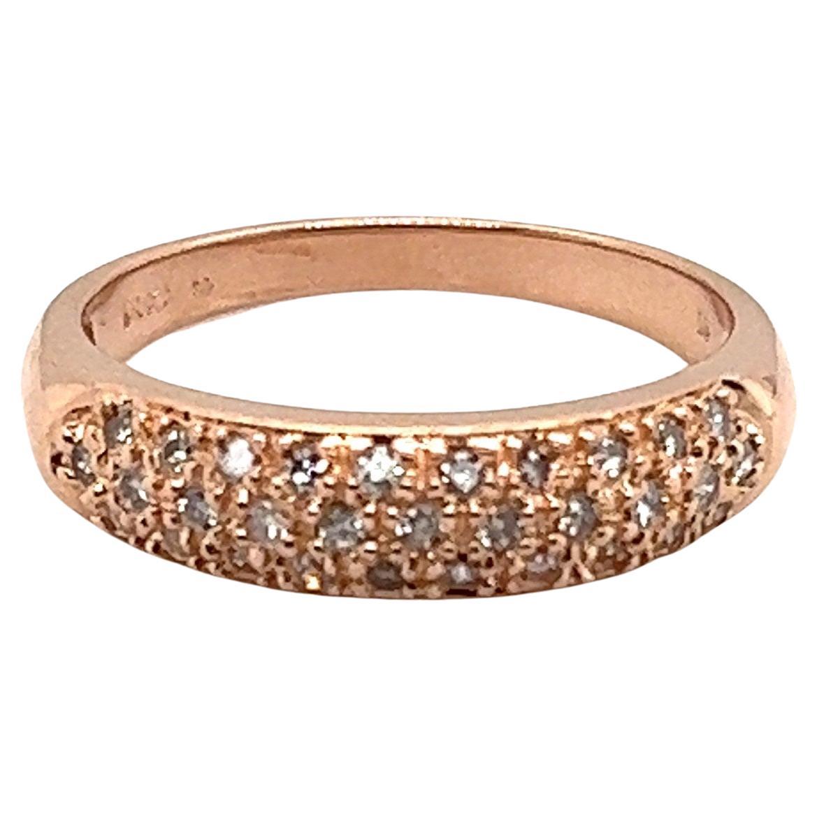 14kt Roségold 0,33 Karat Diamantring mit Pavé-Fassung