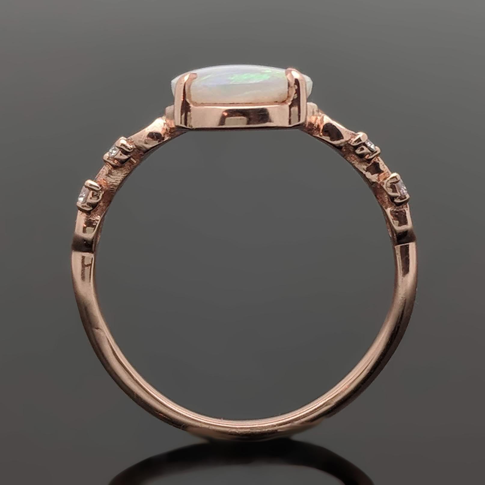 rose gold opal promise ring