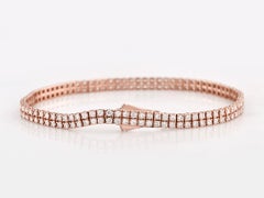 14KT Rose Gold Classic Double Row Diamond Tennis Bracelet