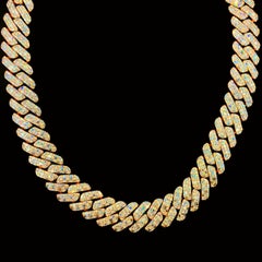 14kt Rose Gold Diamond Cuban Link Chain With 43.60ct Diamonds