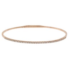 14KT Rose Gold Diamond Flex Bangle