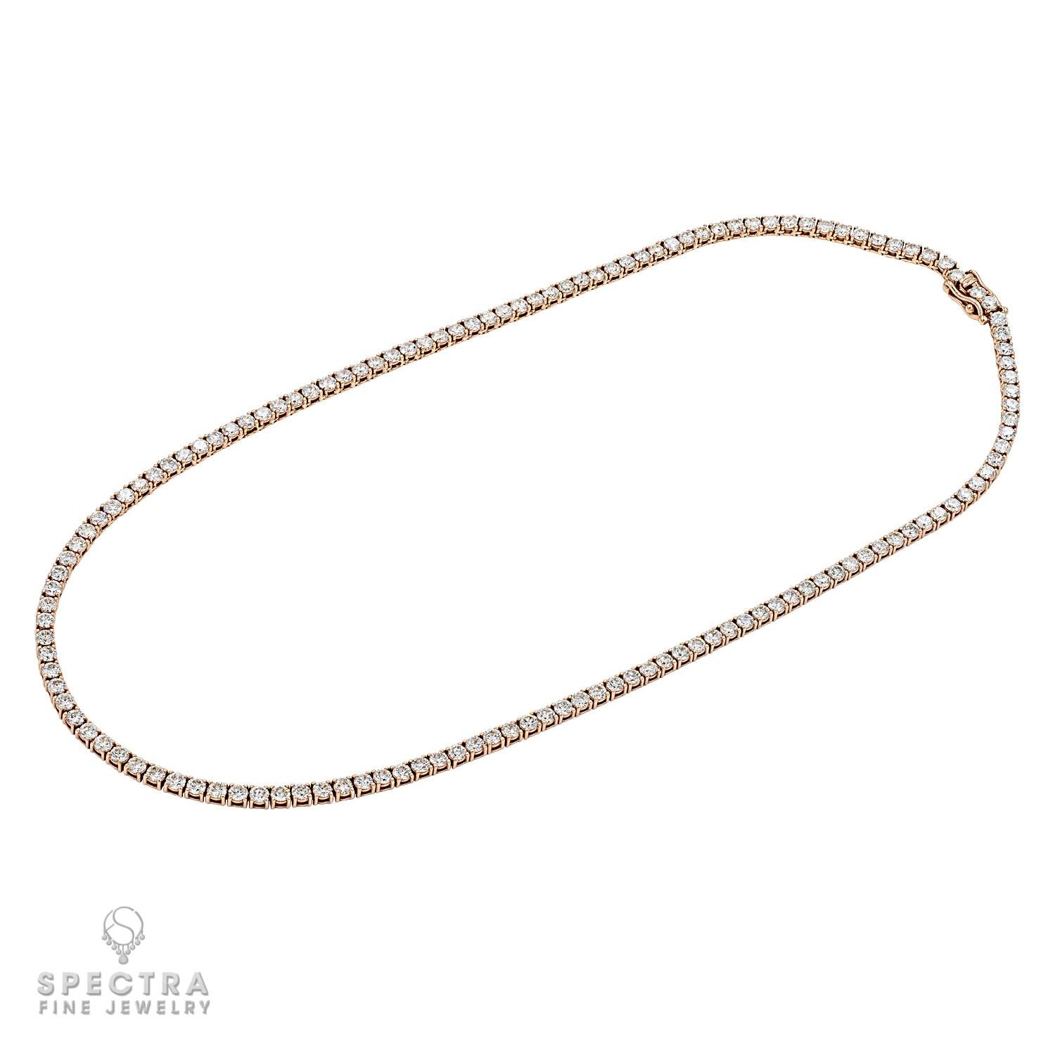 Contemporaneo Collana Tennis con diamanti in oro rosa 14kt in vendita