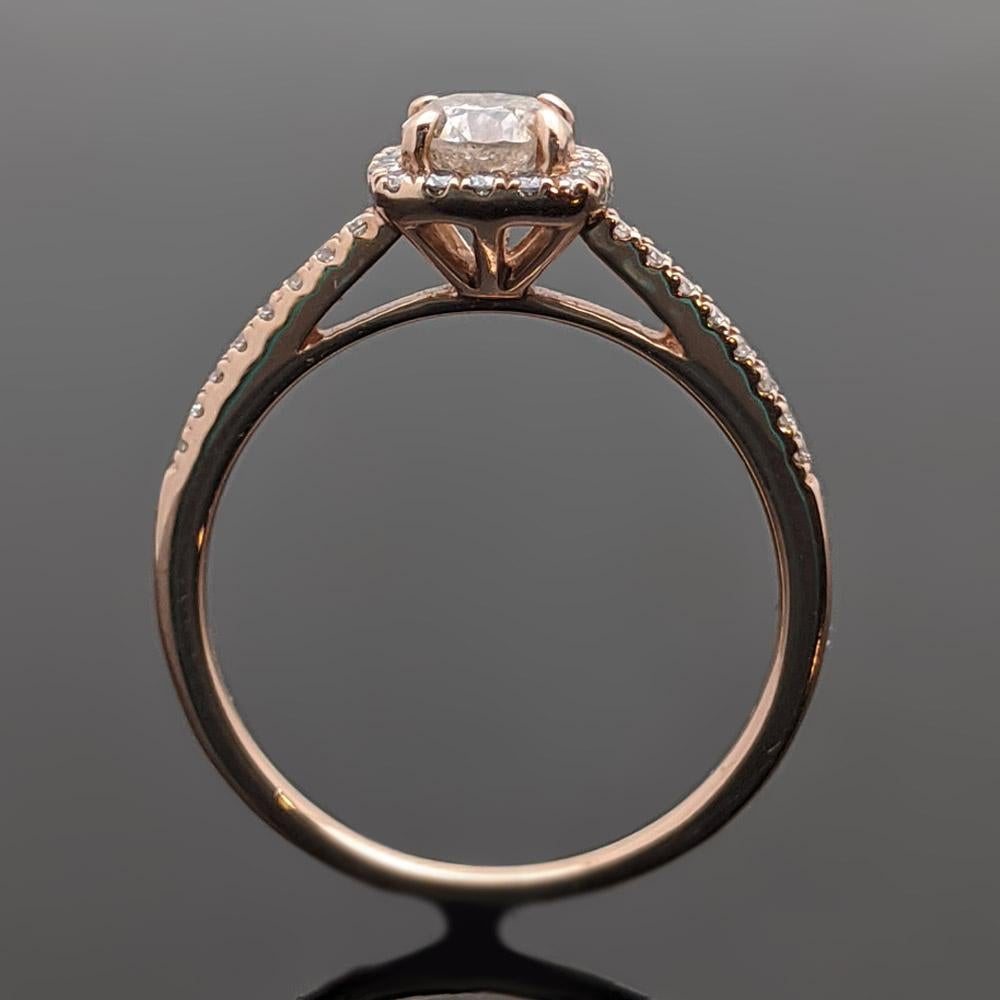 14 Karat Rose Gold Diamonds Ring In New Condition For Sale In Los Angeles, CA