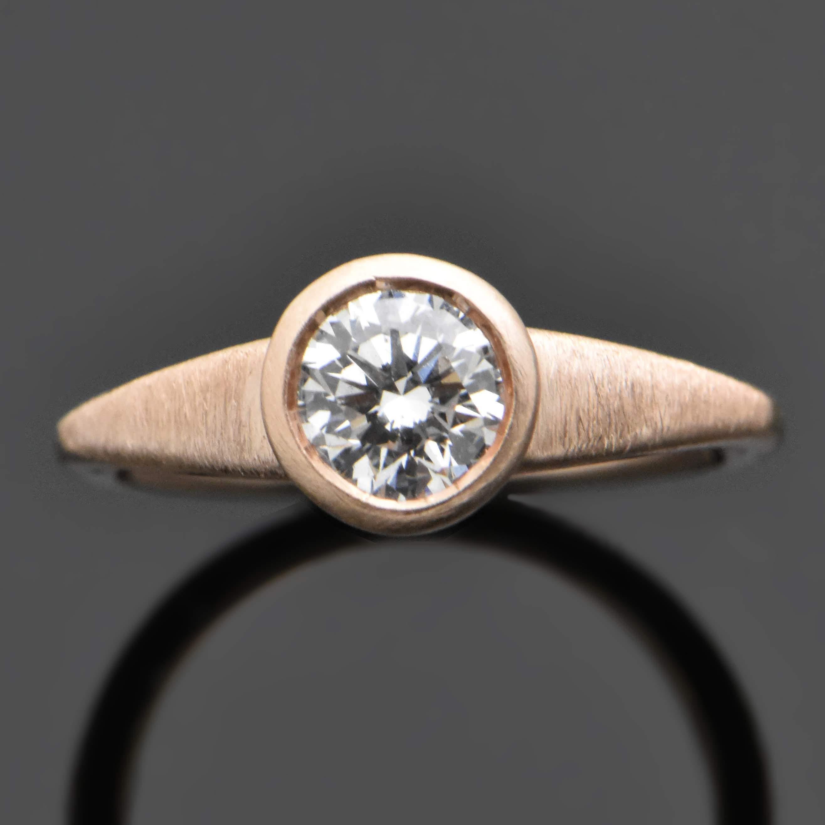 14kt Rose Gold Diamonds Ring For Sale