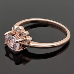 14 Karat Rose Gold Pink Sapphire and Diamond Ring