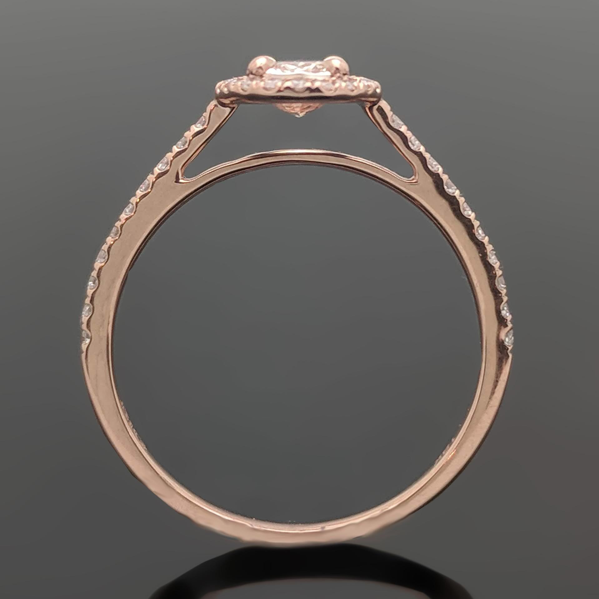 14 Karat Rose Gold Pink Sapphire and Diamond Ring In New Condition For Sale In Los Angeles, CA