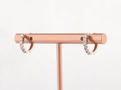 14KT Rose Gold Small Round Cut Diamond Huggie Hoop Earring