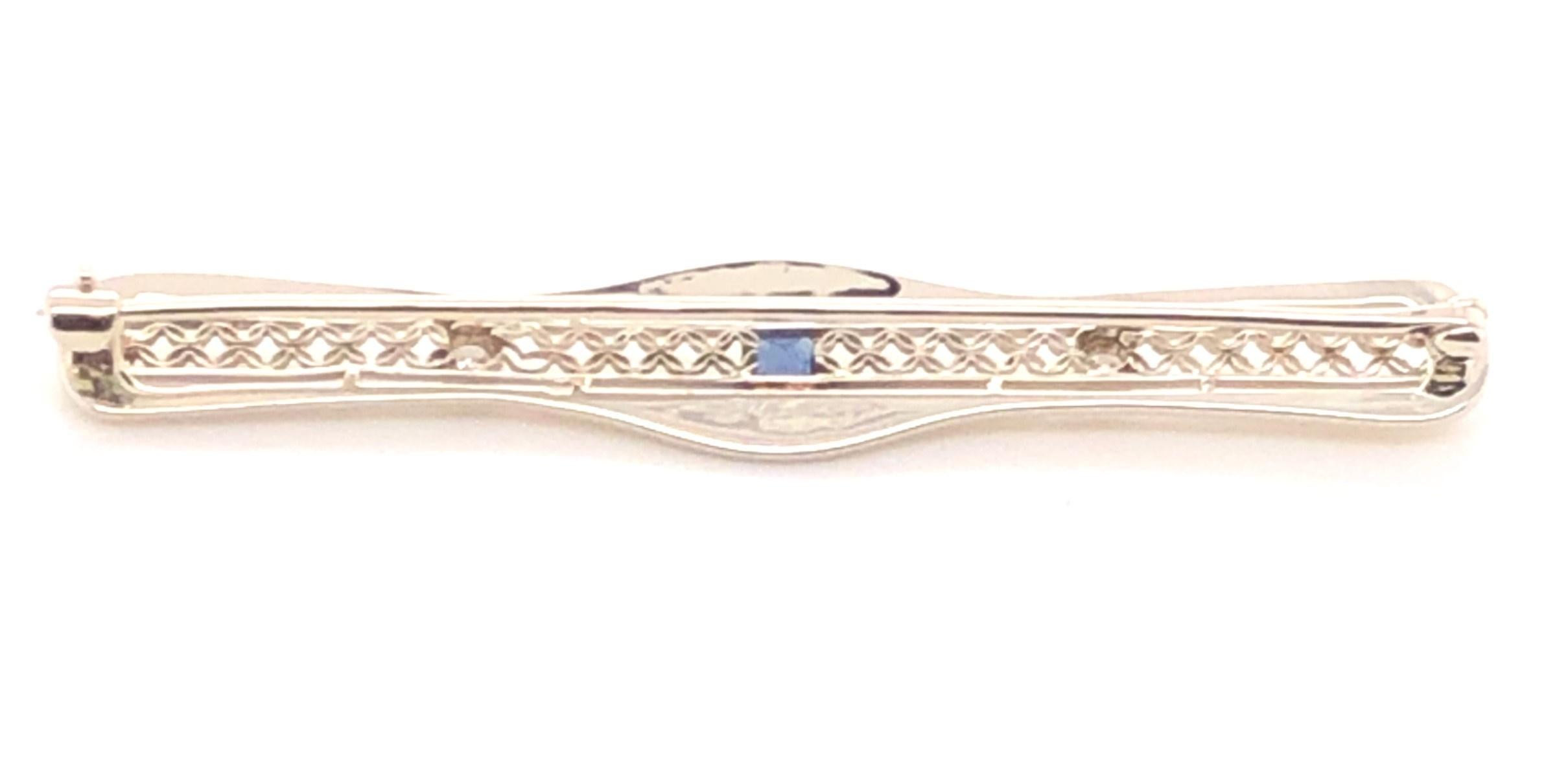 14kt Sapphire and Diamond Art Deco Pin 5
