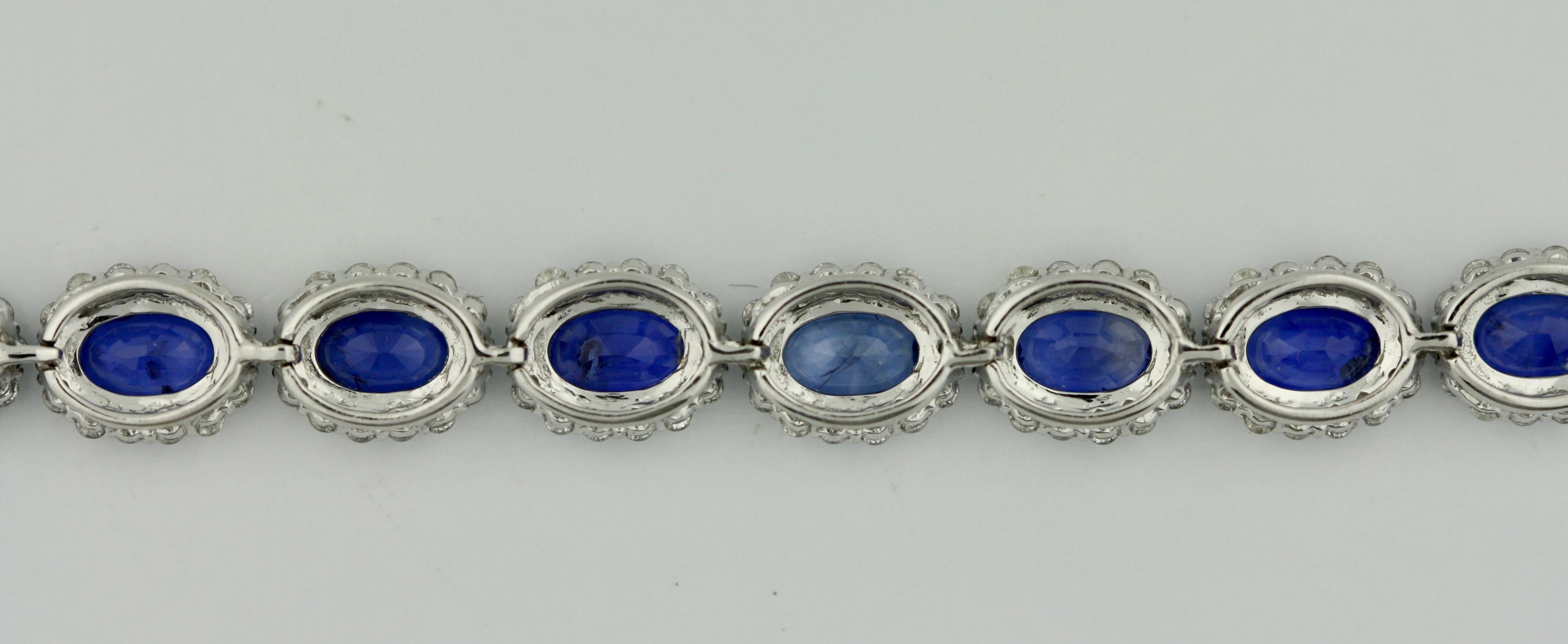Women's or Men's 14Kt Sapphire and Diamond Bracelet