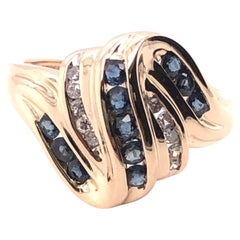Vintage 14kt Sapphire and Diamond Channel Set Ring