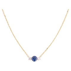 14kt Sapphire & Diamond Pendant Necklace