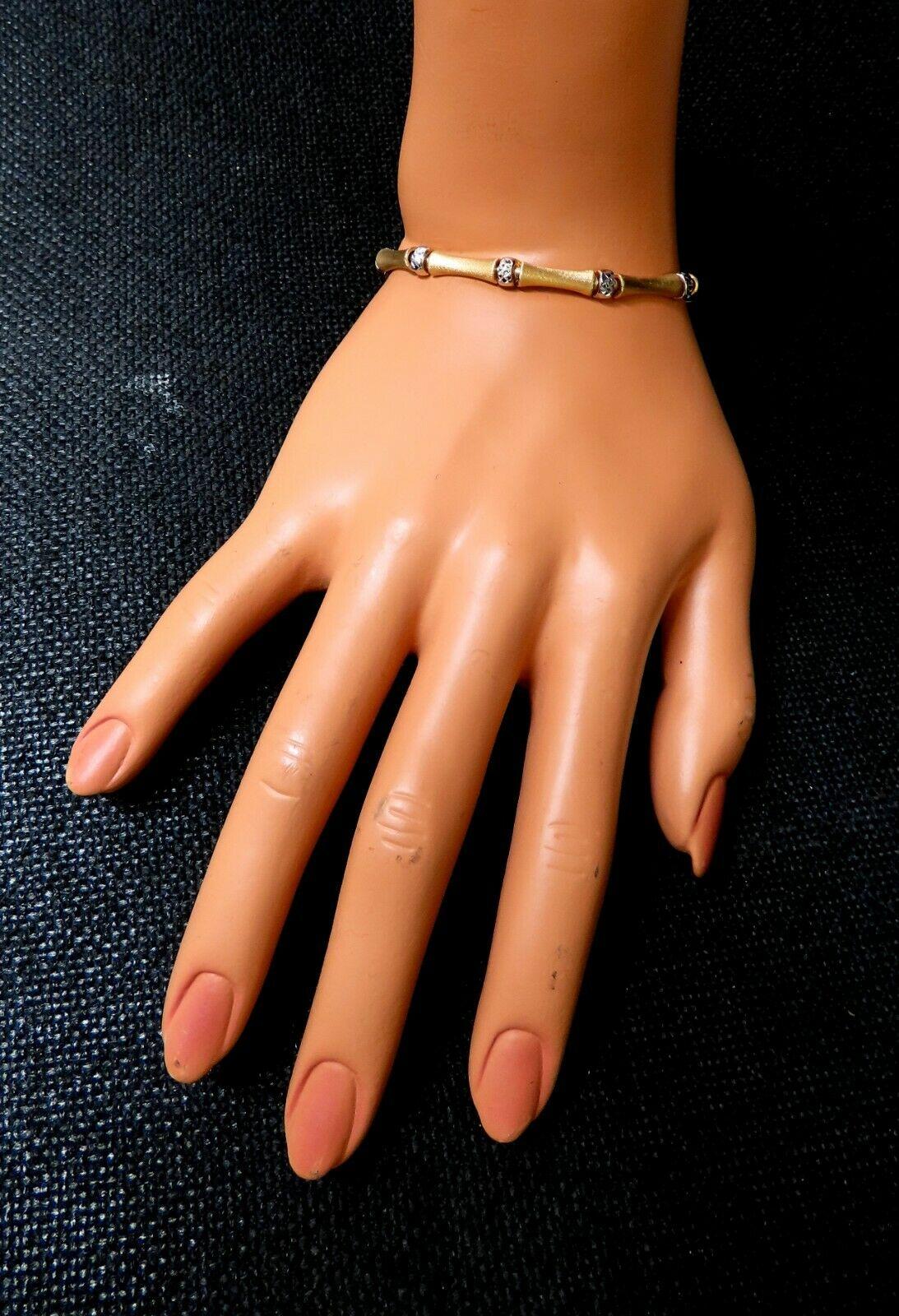 Women's or Men's 14kt Satin Bone Link Bracelet For Sale