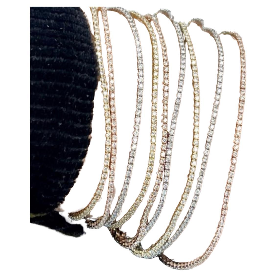 14kt single strand yellow or white diamond bracelets