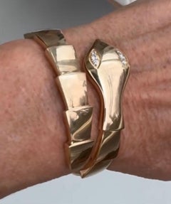 14kt SNAKE diamond eyes bracelet