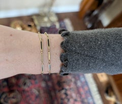 14Kt Massivgold Art Deco Armband Kette mit Emaille Inlay circa 1920's