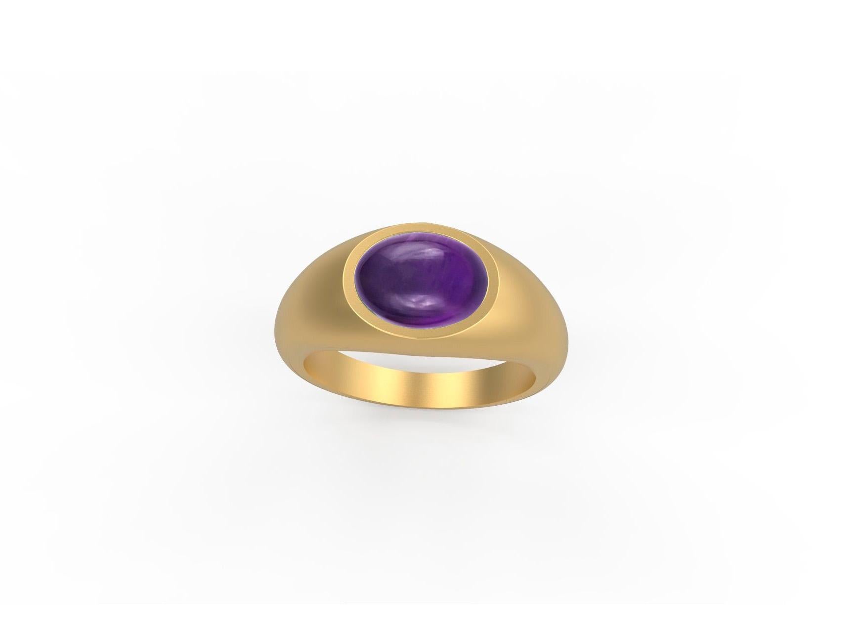 in vendita:  Anello in oro massiccio 14kt con ametista cabochon 4