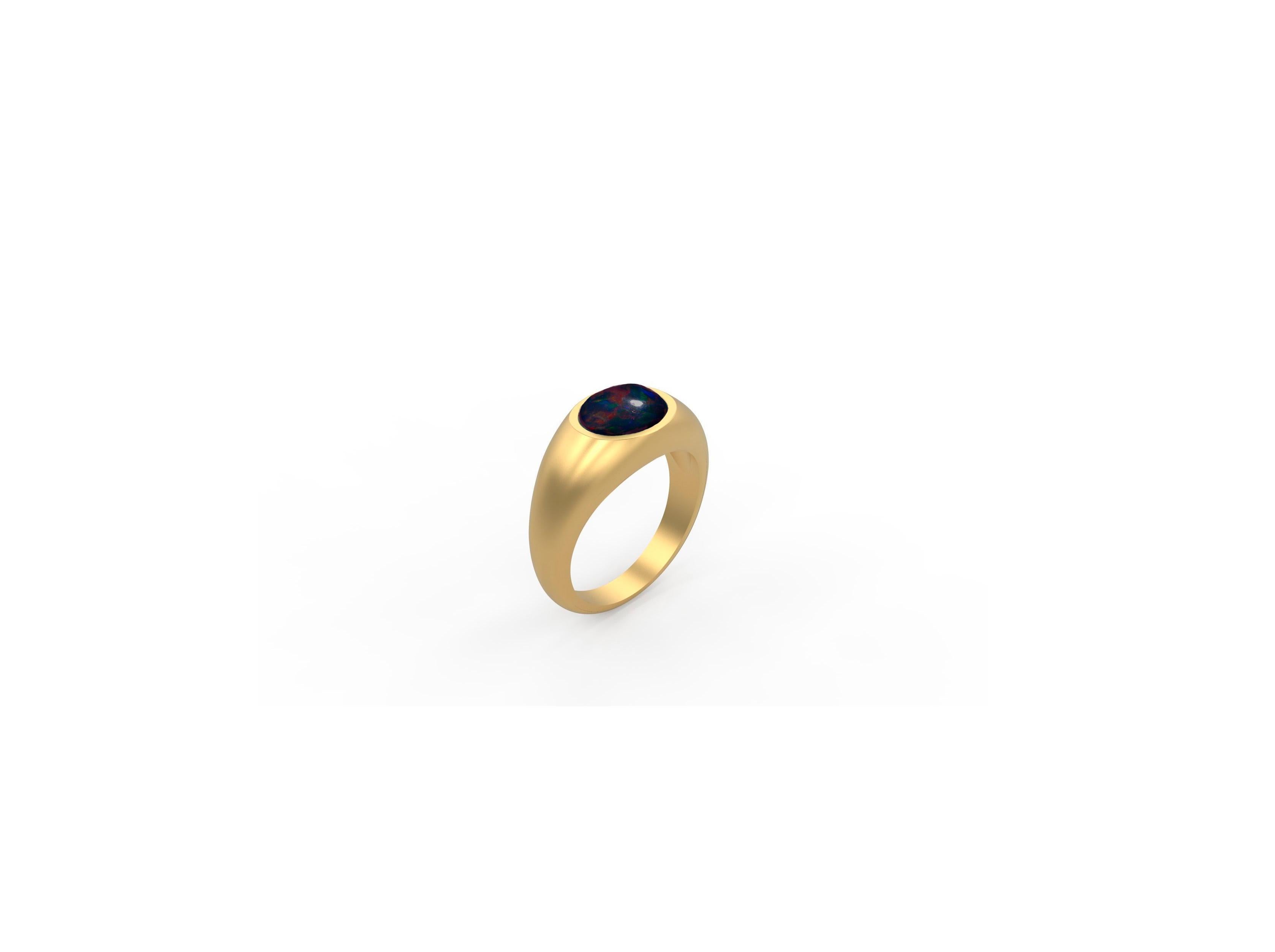 Im Angebot: Ring aus 14-karätigem massivem Gold mit Opal-Cabochon. () 2