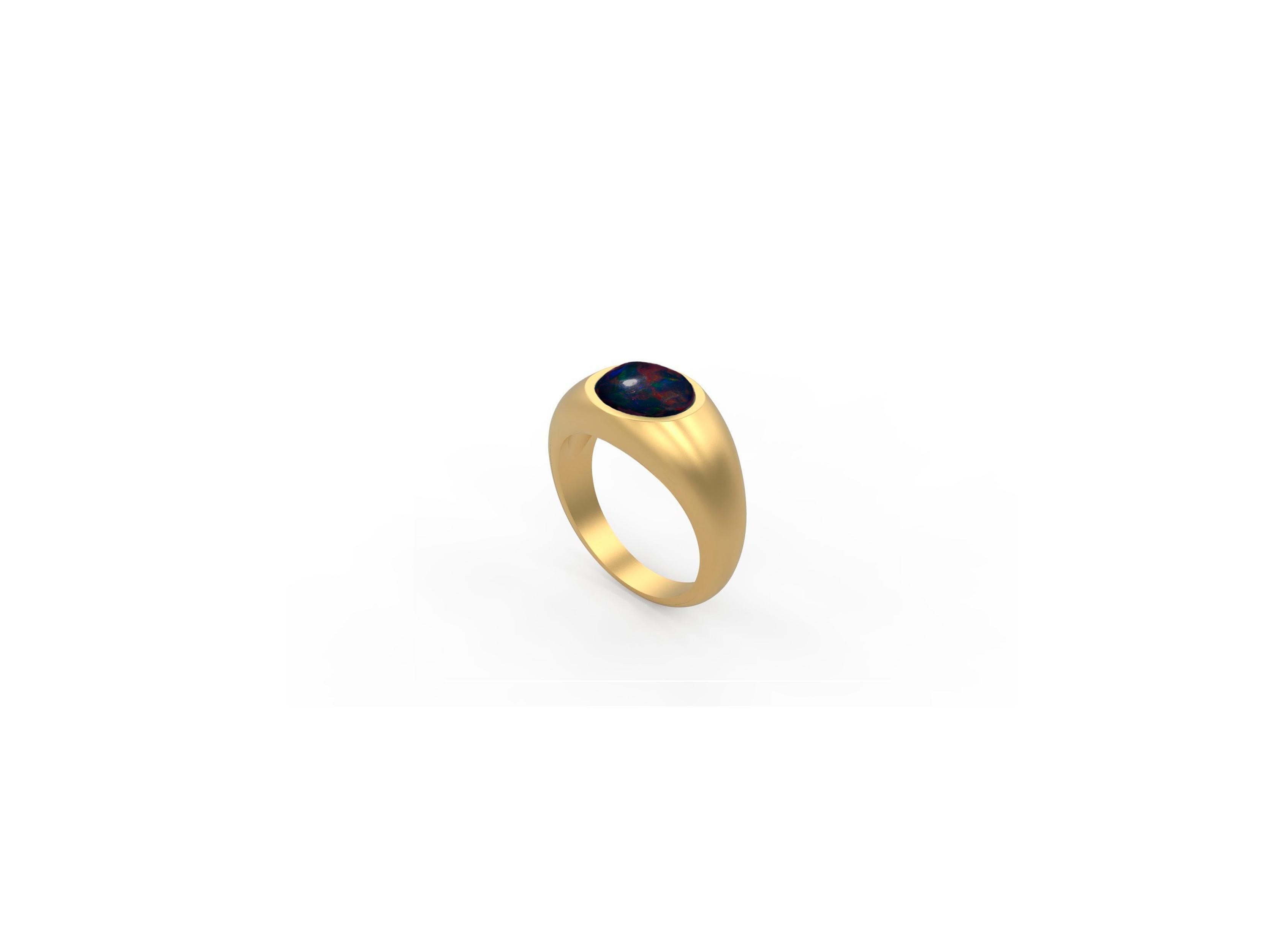 Im Angebot: Ring aus 14-karätigem massivem Gold mit Opal-Cabochon. () 3