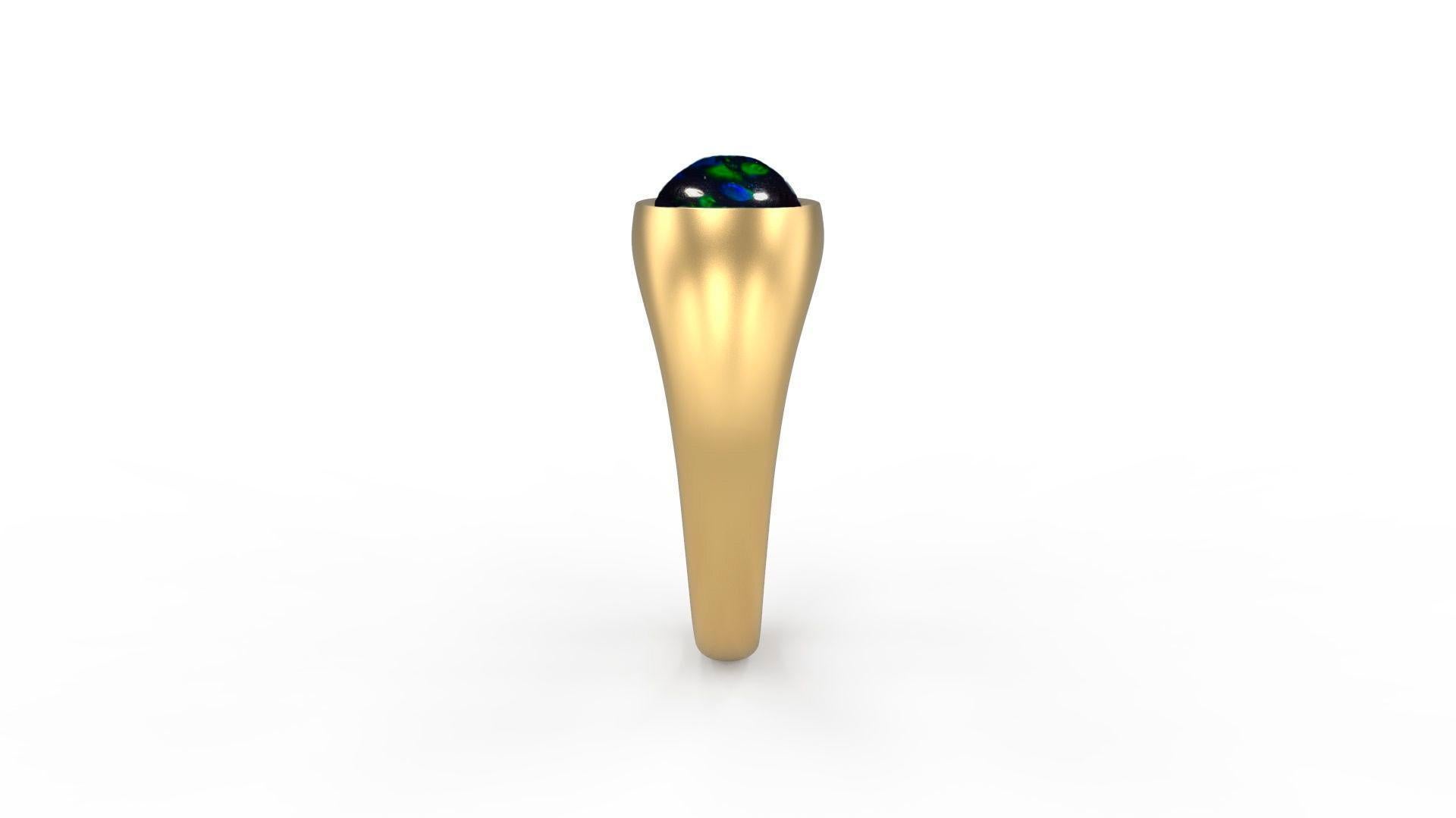 Im Angebot: Ring aus 14-karätigem massivem Gold mit Opal-Cabochon. () 4