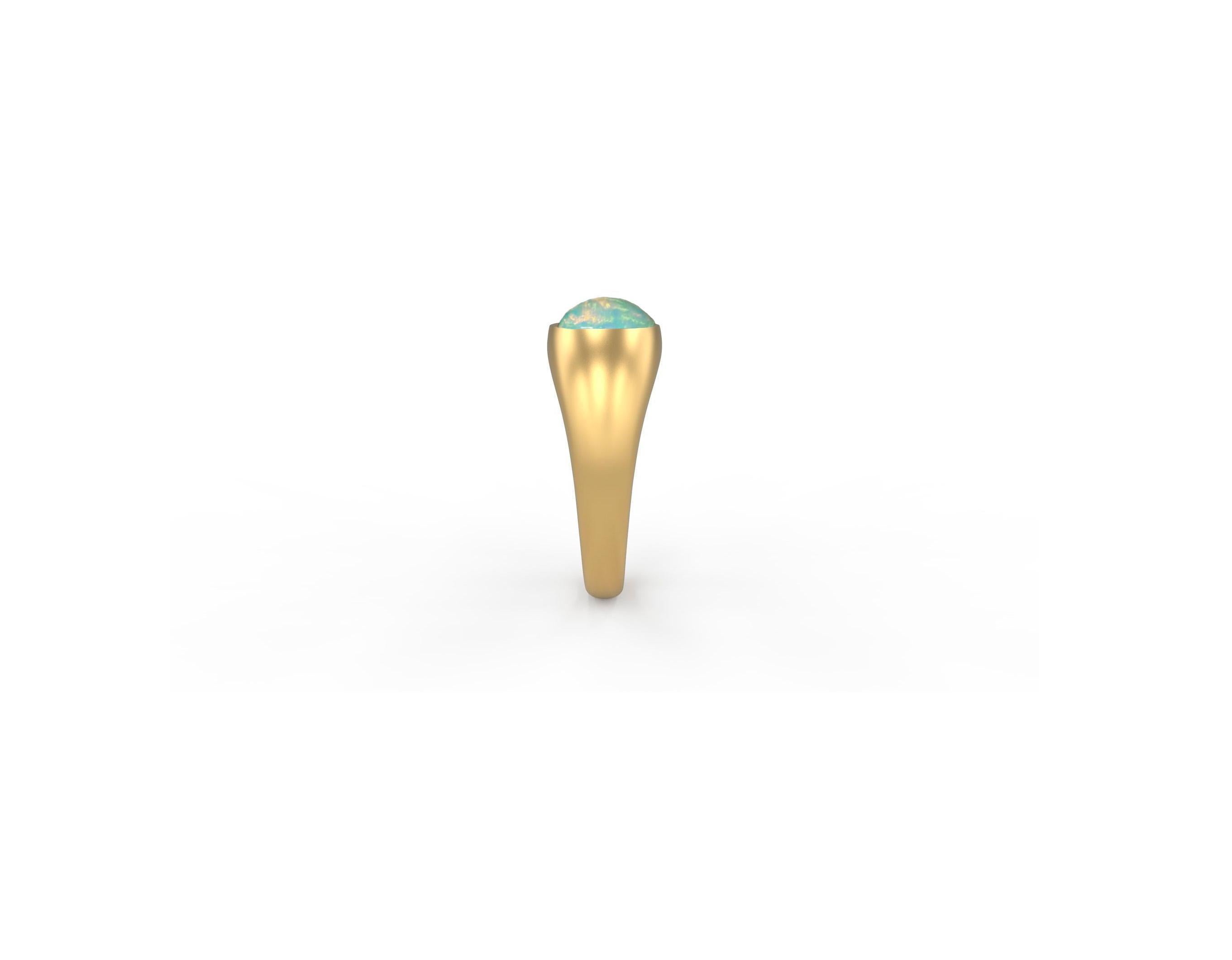 Im Angebot: Ring aus 14-karätigem massivem Gold mit Opal-Cabochon () 4