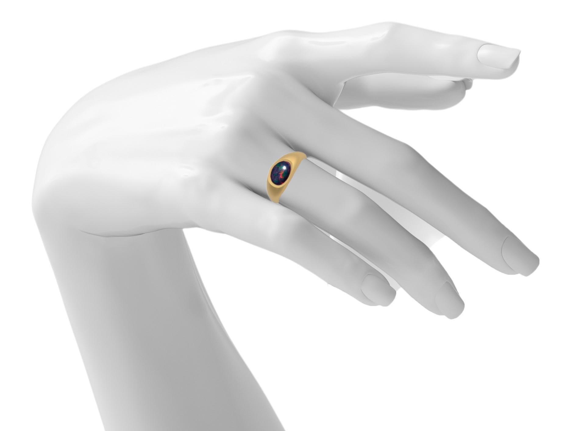 Im Angebot: Ring aus 14-karätigem massivem Gold mit Opal-Cabochon. () 5