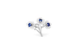 14kt solid gold ring with round sapphires