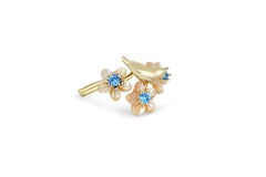 14kt solid gold ring with round topazes
