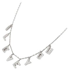 Collier I Love You en or blanc massif de 14 carats cadeau pour Valentine
