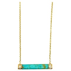 14kt Sydney Evans Turquoise and Diamond Bar-Style Necklace