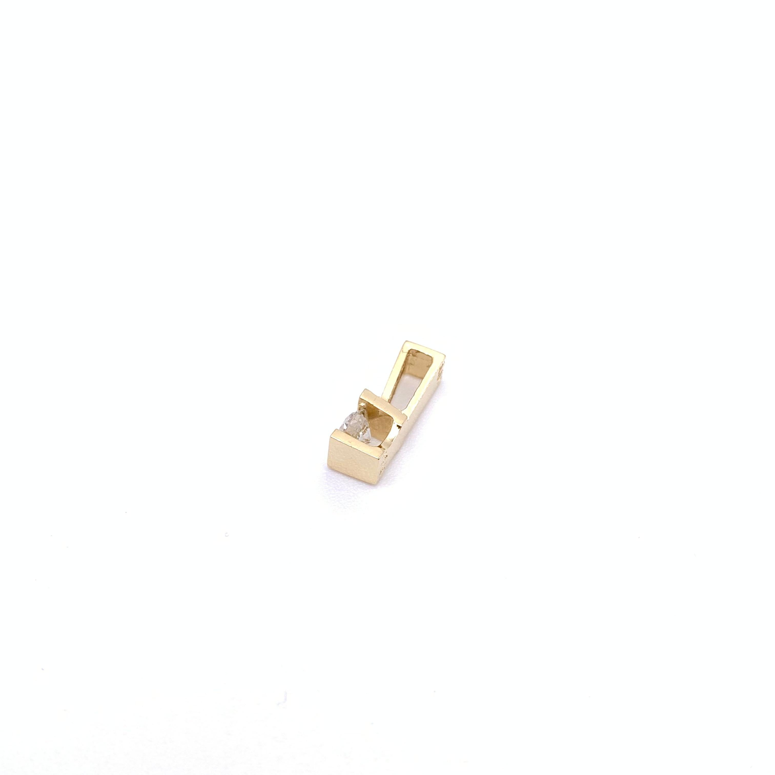 14KT Tension Set Diamant-Anhänger (Moderne) im Angebot