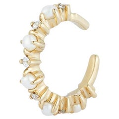 14kt the Little Things Pearl and Diamond Ear Cuff
