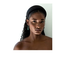 14kt Three Malachite Ball Drop Earrings