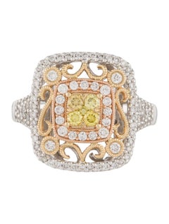 14Kt Tri Color Gold 1.00 Carat Diamond Ring