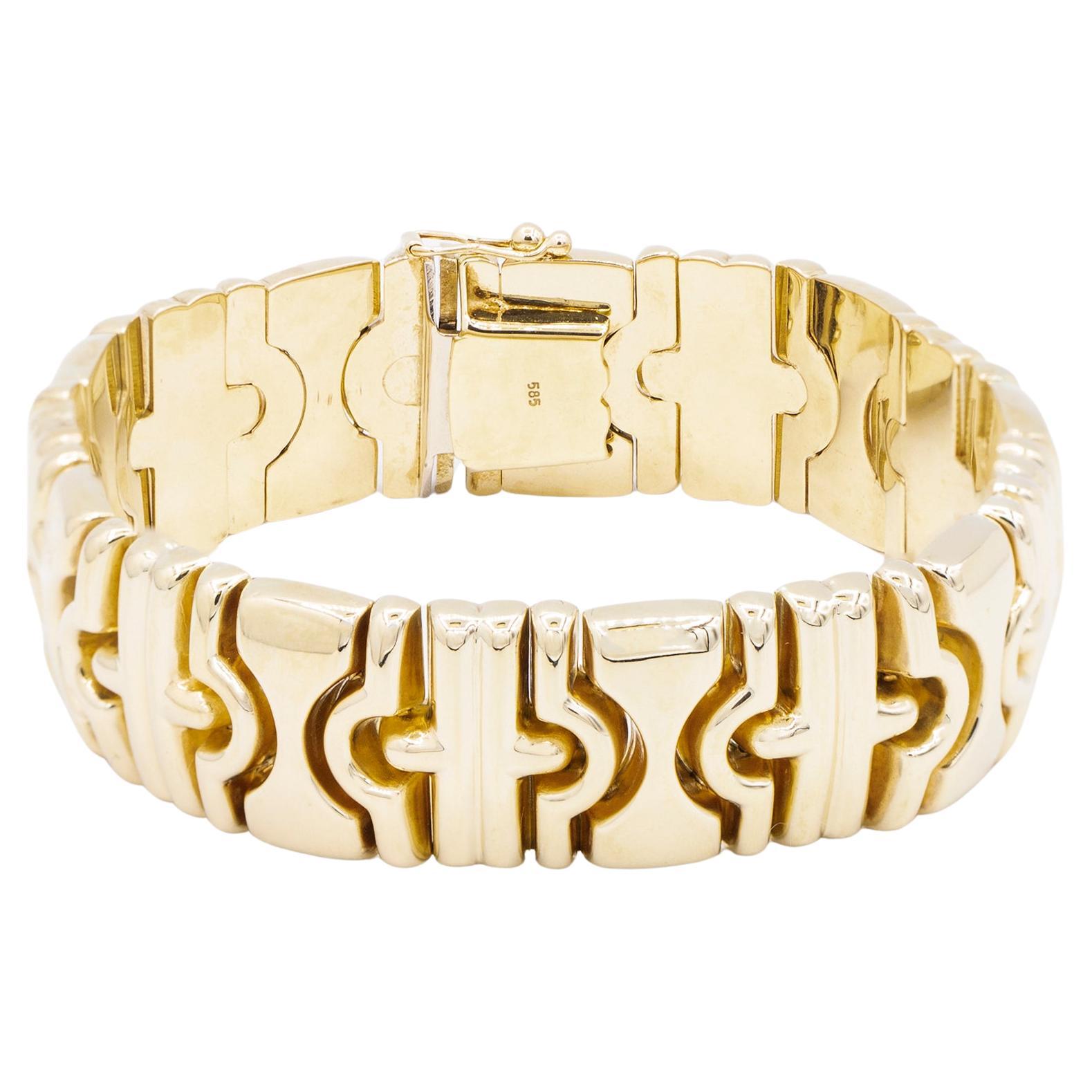 Bracelet de style Tubogas 14 carats en vente
