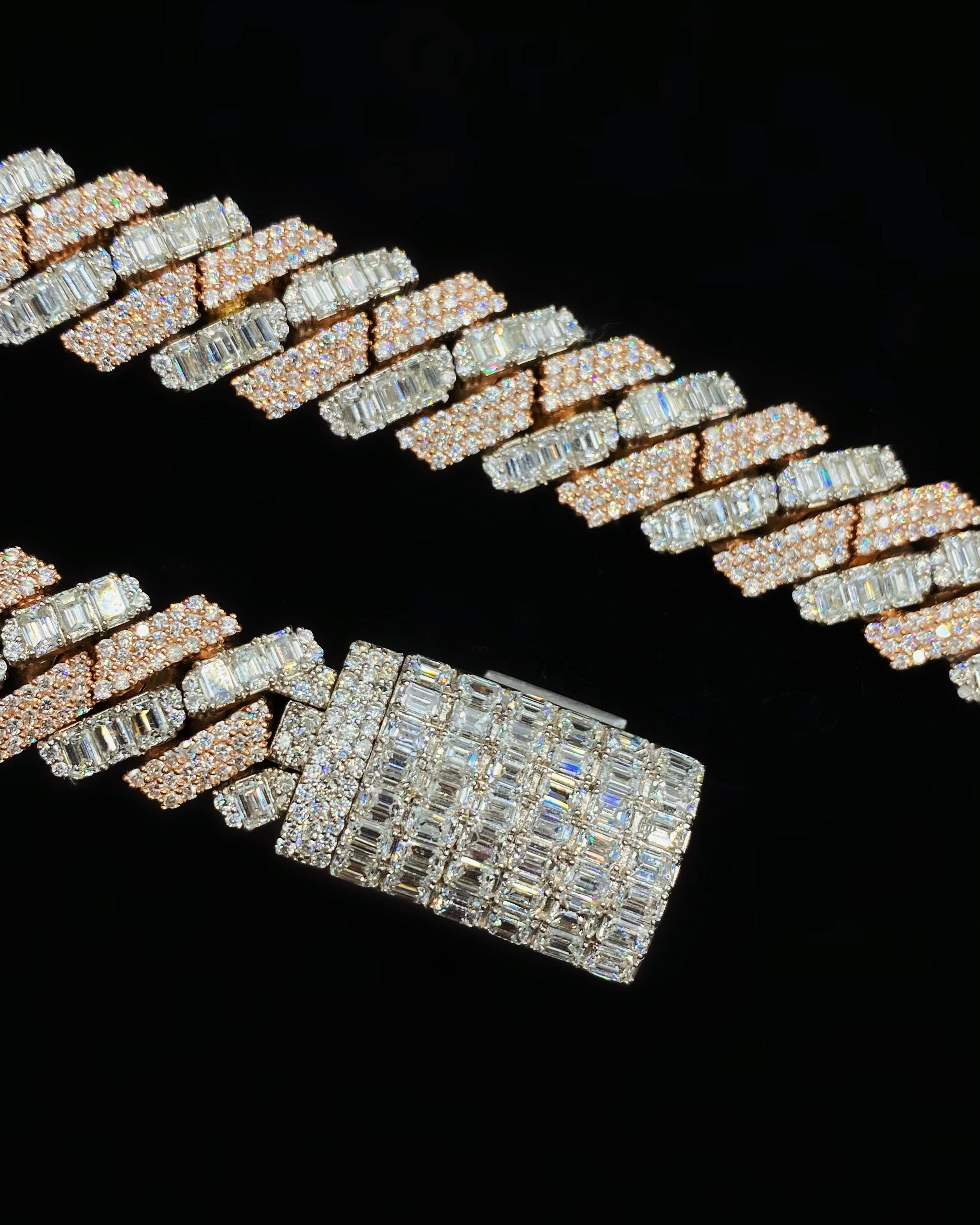 rose gold cuban link chain with diamonds