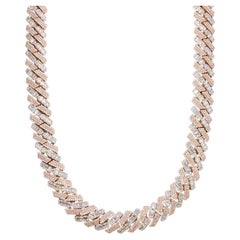 14kt Two-Tone Cuban Link Chain with 64.30ct Diamonds