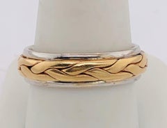 14 Karat Two-Tone Gold Braid Styled Band or Wedding Ring