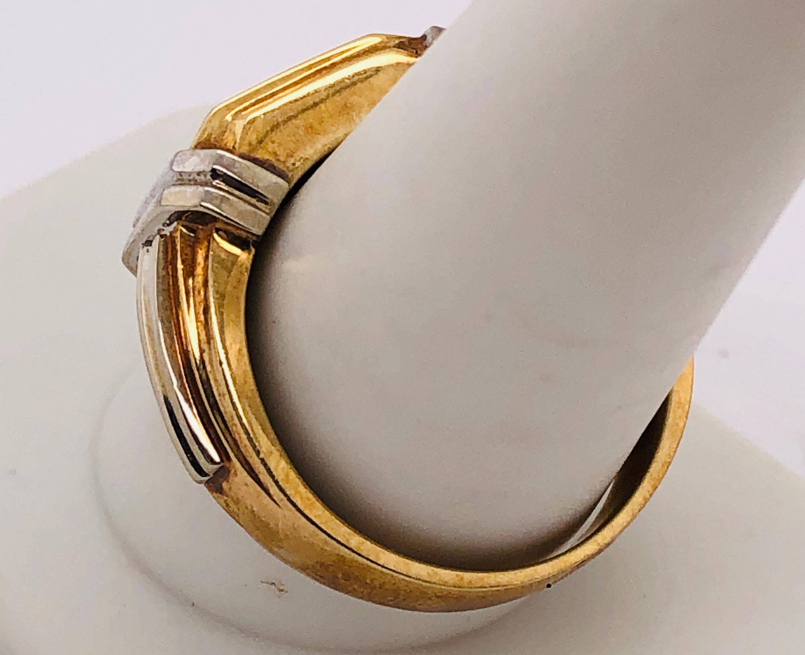 Bague contemporaine en or bicolore 14 carats avec diamants d'un poids total de 0,75 carat en vente 5