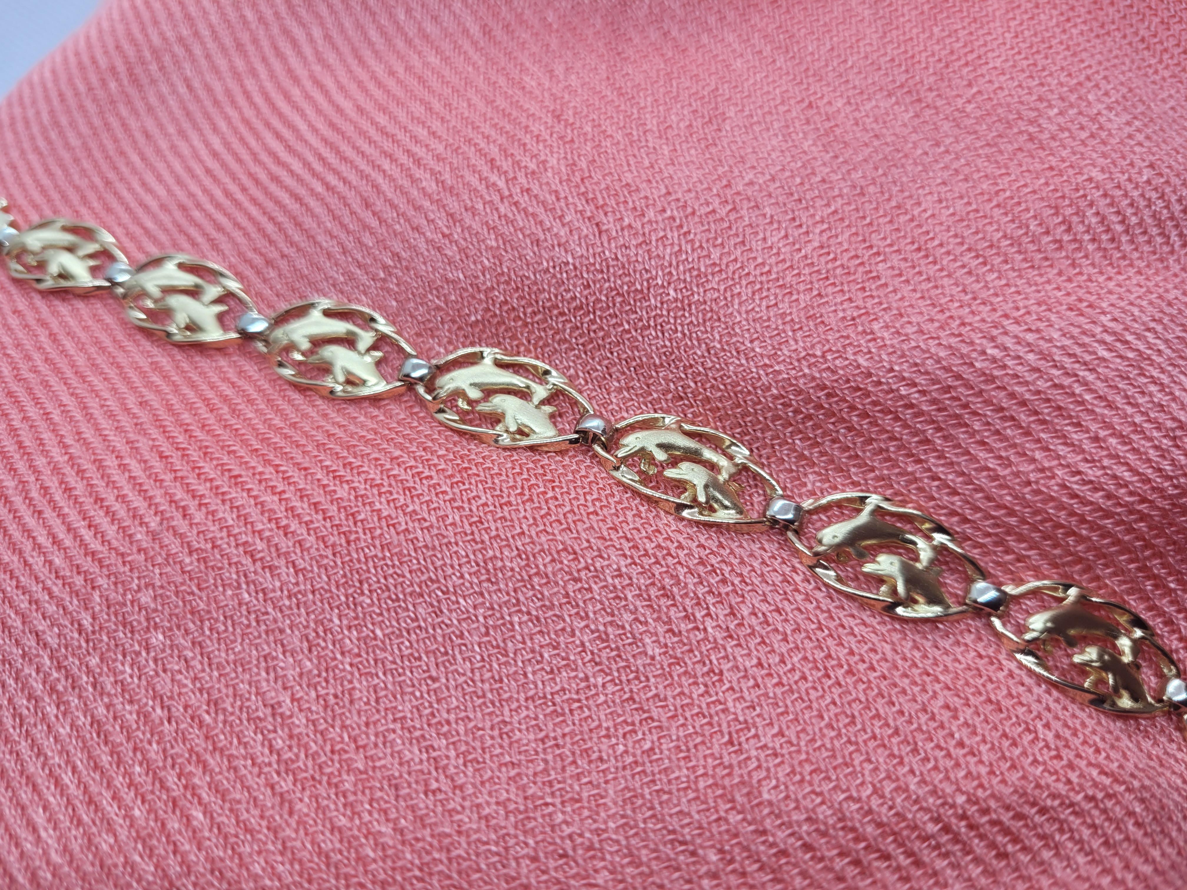 14k gold dolphin bracelet