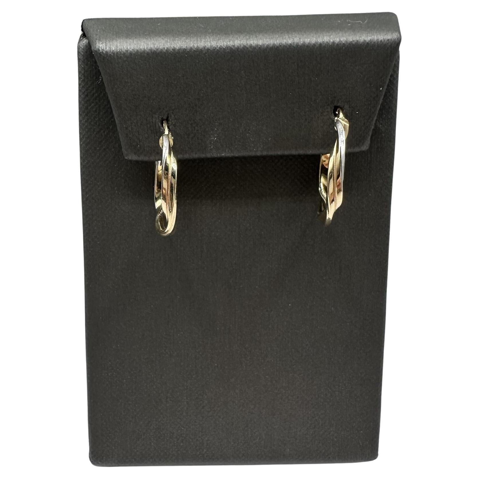 Orecchini a spirale in oro 14kt bicolore - 3/4in, 2.6mm, 1.4g, New