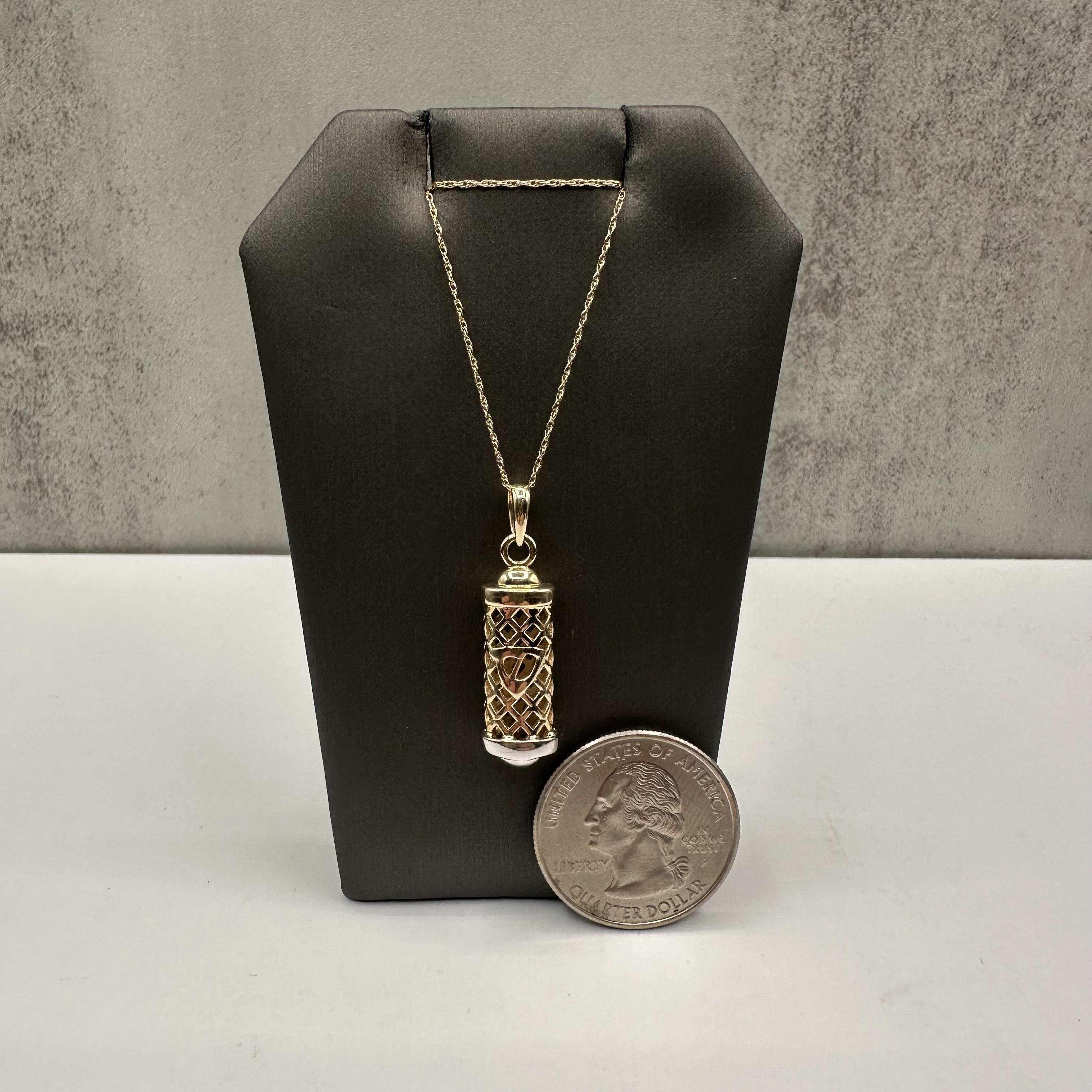 14kt Zweifarbige Mezuzah Halskette - 18