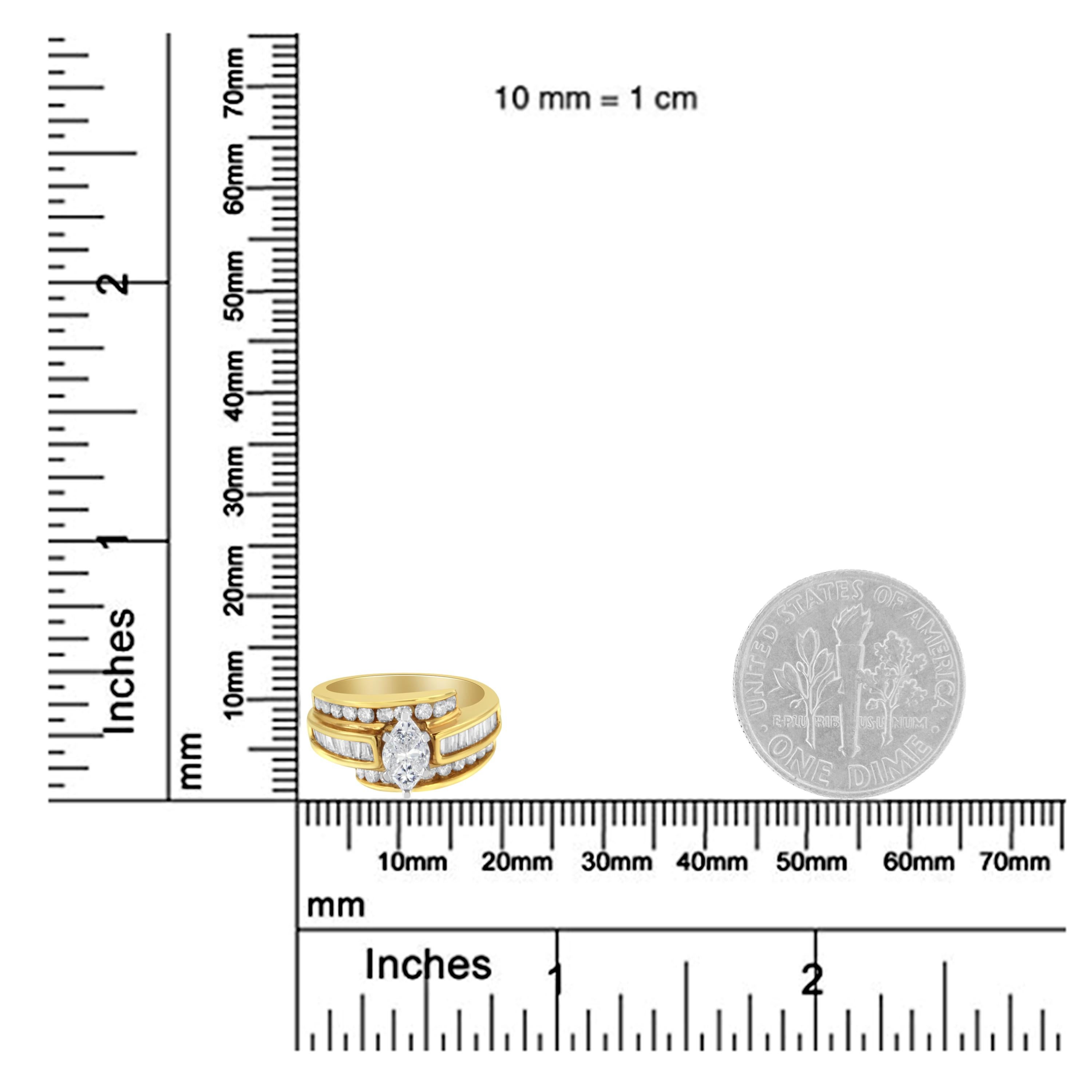 14KT Two-Toned Diamond Cocktail Ring (1 1/3 cttw, H-I Color, SI1-SI2 Clarity) In New Condition For Sale In New York, NY