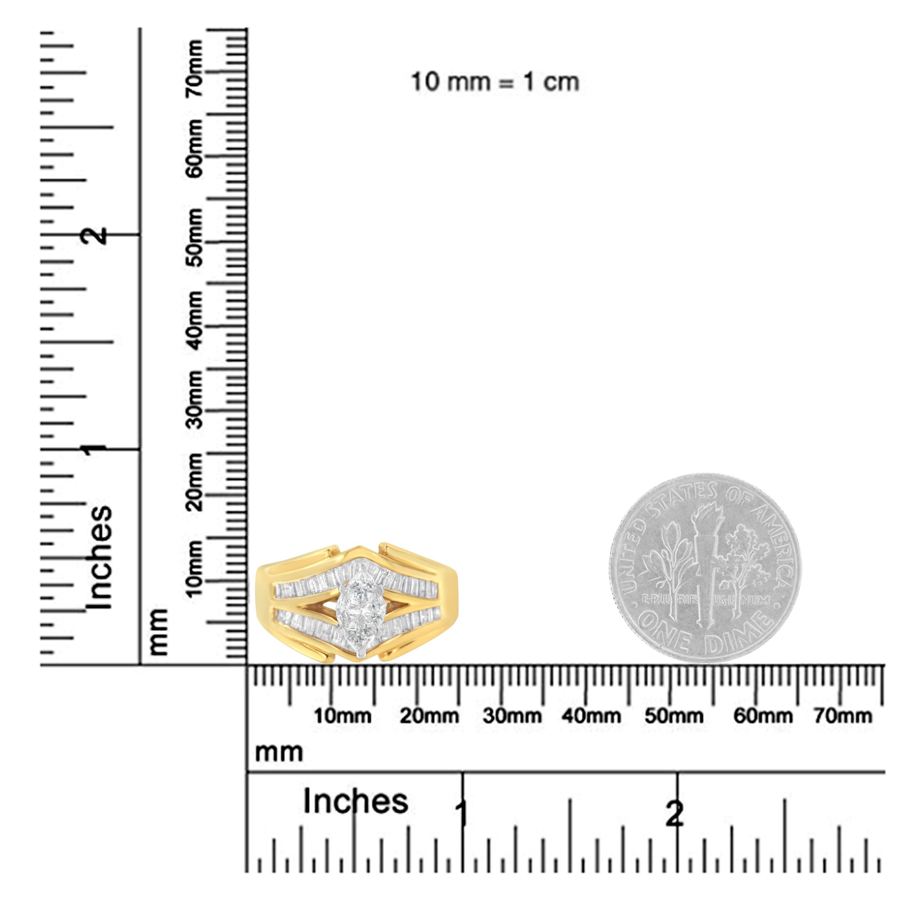 14KT Two-Toned Gold Diamond Cocktail Ring (1 cttw, H-I Color, SI1-SI2 Clarity) In New Condition In New York, NY