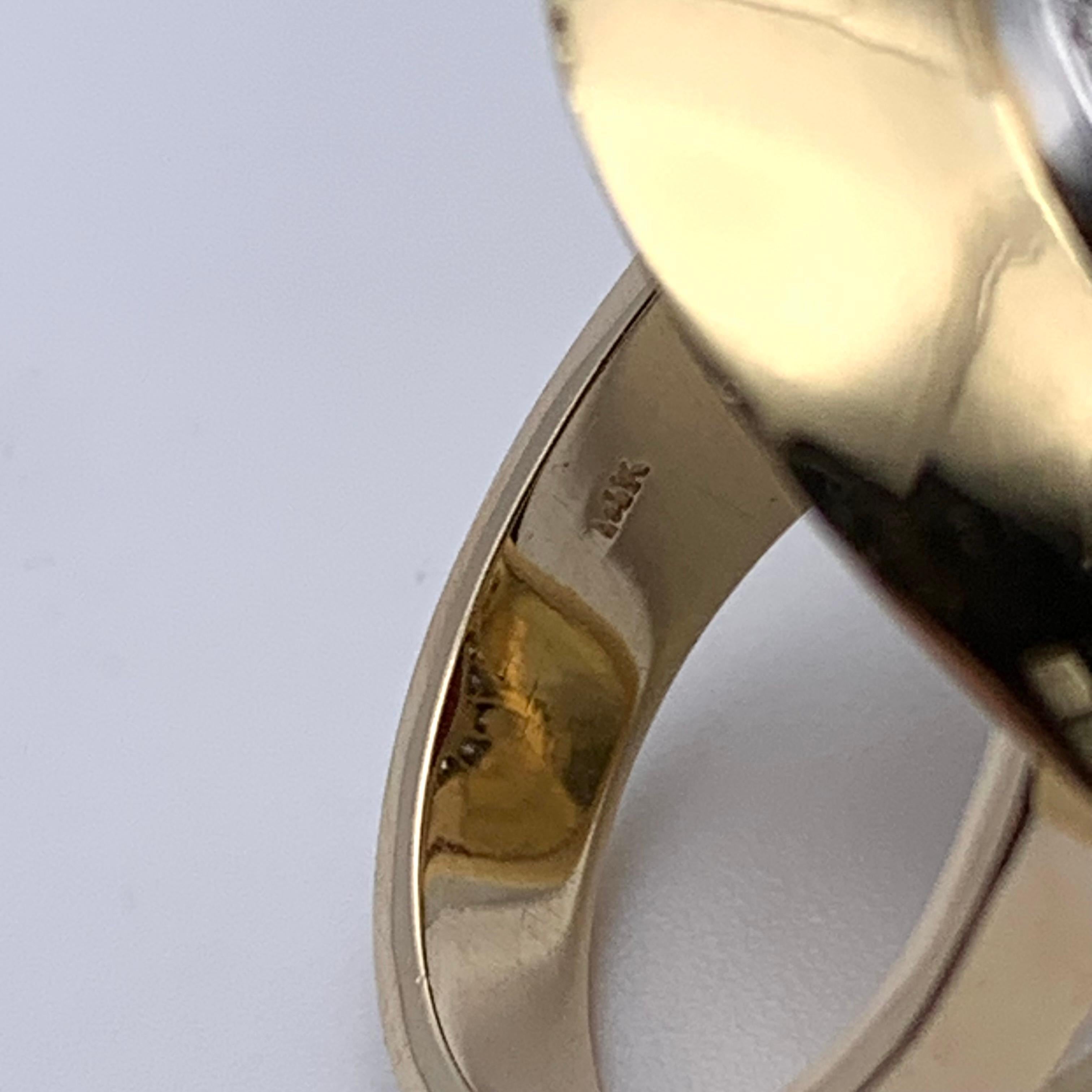 14KT Vintage Sardinianischer Ochsenblut Koralle und Diamant Statememt Ring im Angebot 3