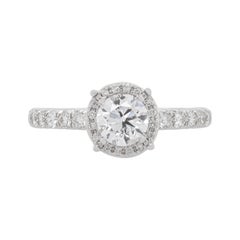 14kt Wg Ring 0.70cts Center Ctone and 0.50cts Around Diamonds
