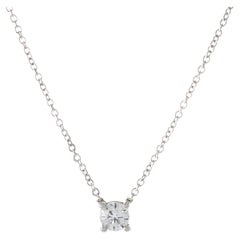 14KT White Gold 0.25CT Round Brilliant Diamond Necklace